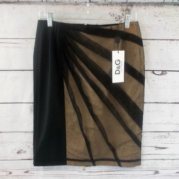 Dolce & Gabbana Dresses & Skirts - NWT Dolce & Gabbana black tan mesh pencil skirt 44